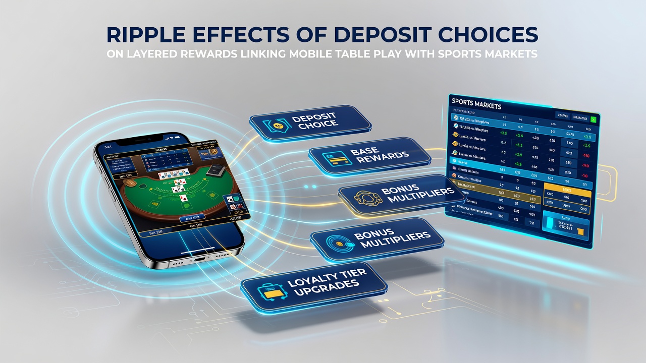 Illustration der Verknüpfungen zwischen mobilen Spielen, Sportwetten und Jackpot-Systemen